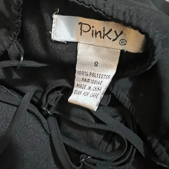 Pinky Jumpsuit black&cream print spaghetti strap sleeveless polyester size small - Picture 8 of 12